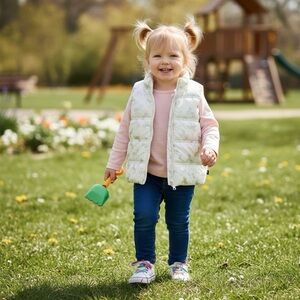 NWT Toddler Girls' Shimmering 🦄Unicorn Puffer Vest – Iridescent White